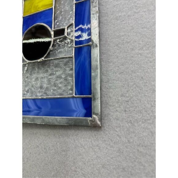 Happy Little Train Child's Decoration Stained Glass Art Hanging 12" X 9.5" - Picture 4 of 6